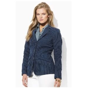Lauren by Ralph Lauren Pinstripe Denim Jacket